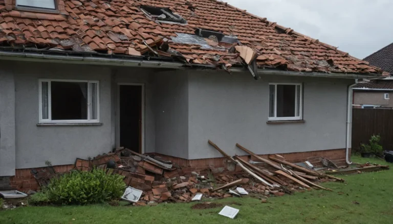 Strecha rodinného domu poškodená víchricou, chýbajúca krytina a odkryté laty